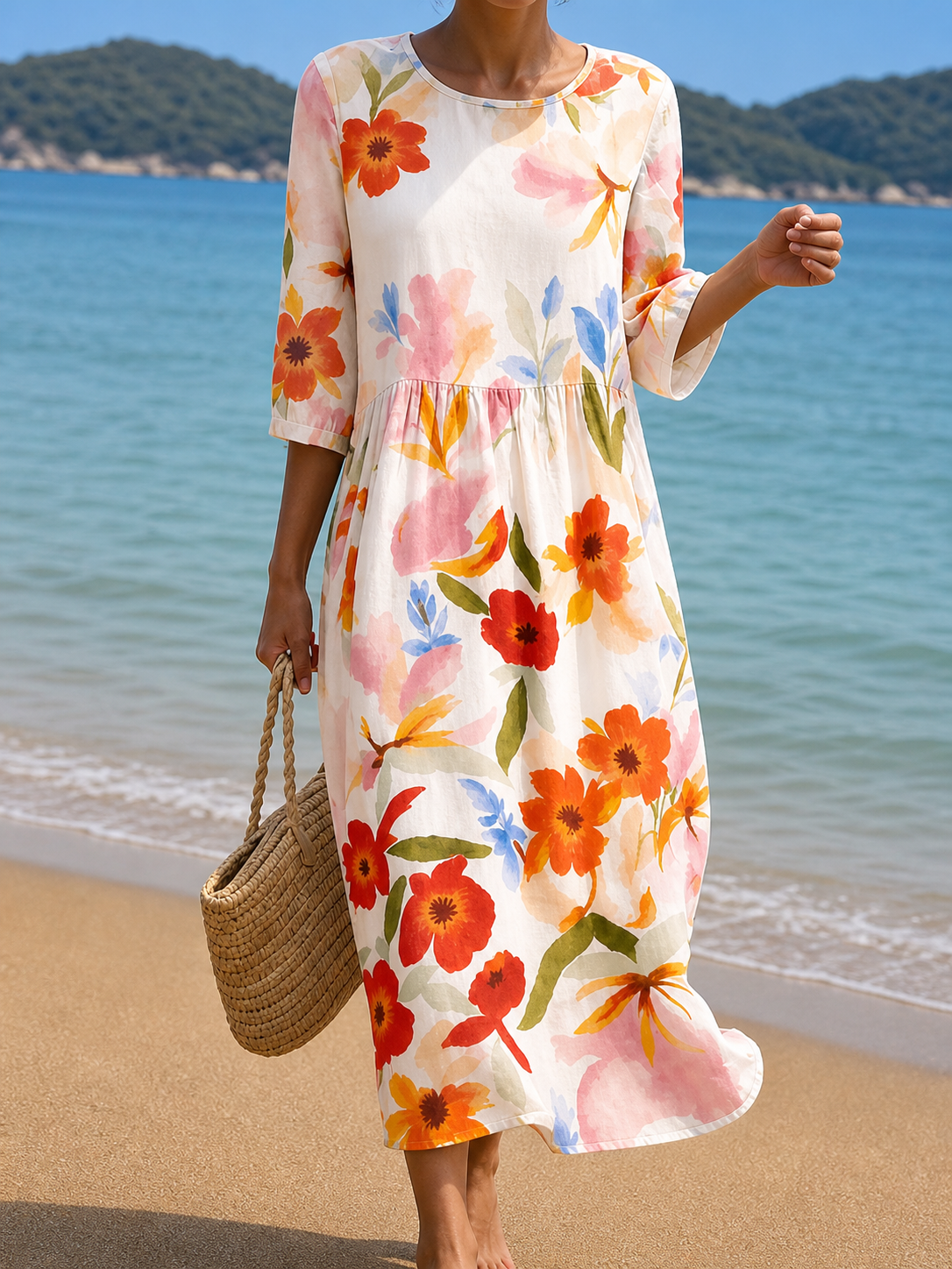 Damen Casual Kleid mit floralem Muster