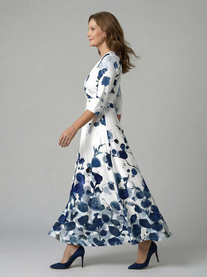 Celine | Midi-Kleid mit Wickelkragen