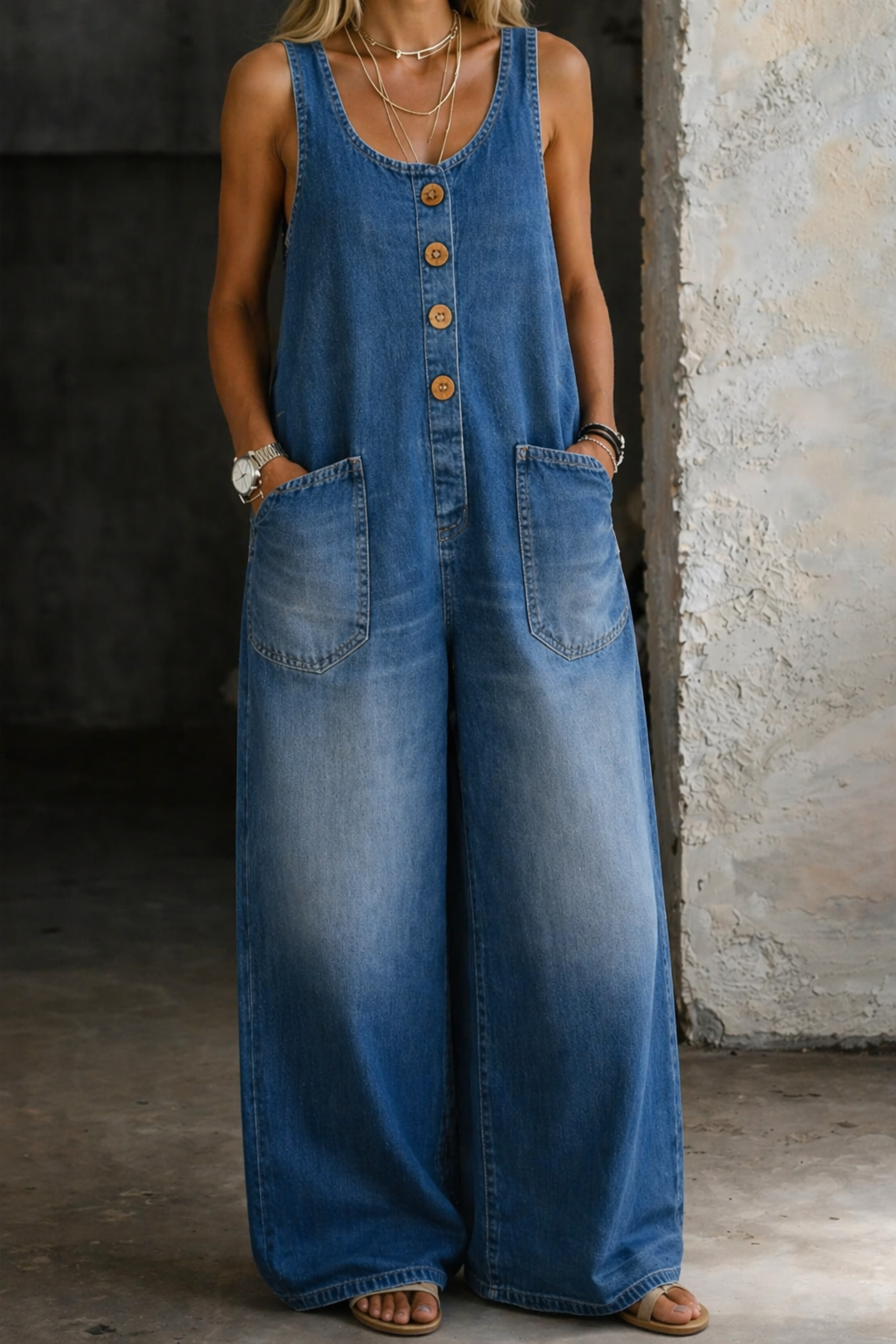 Saylor | Vintage Prane Baumwoll-Latzhose