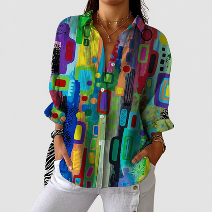 Perina | Leichte und farbenfrohe bedruckte Bluse