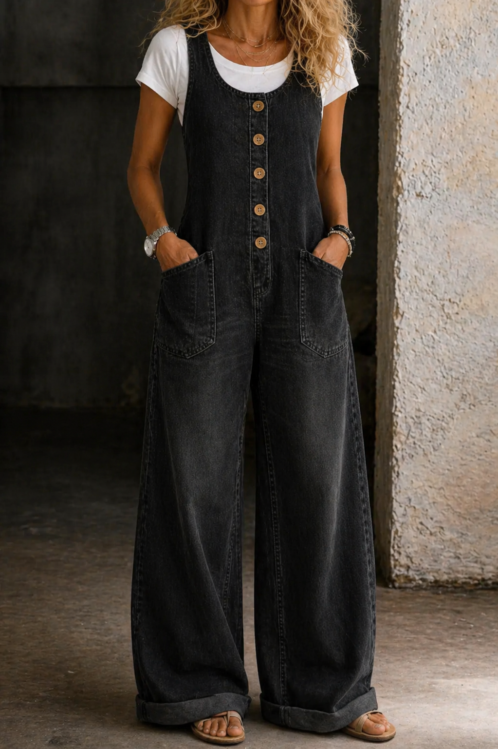 Bethany | Vintage Prane Baumwoll-Latzhose