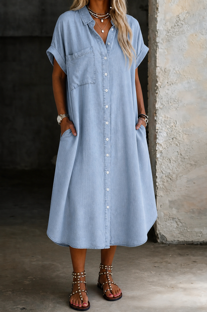 Karen | Leichtes Denim-Hemdkleid