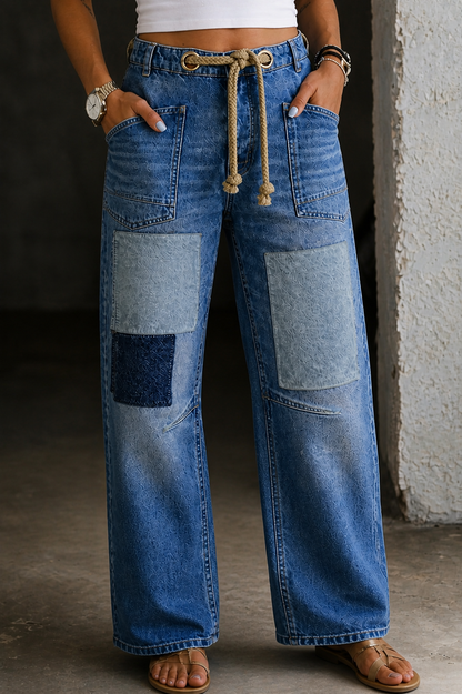 Margaret | Jeans mit Taschen im Patchwork-Stil