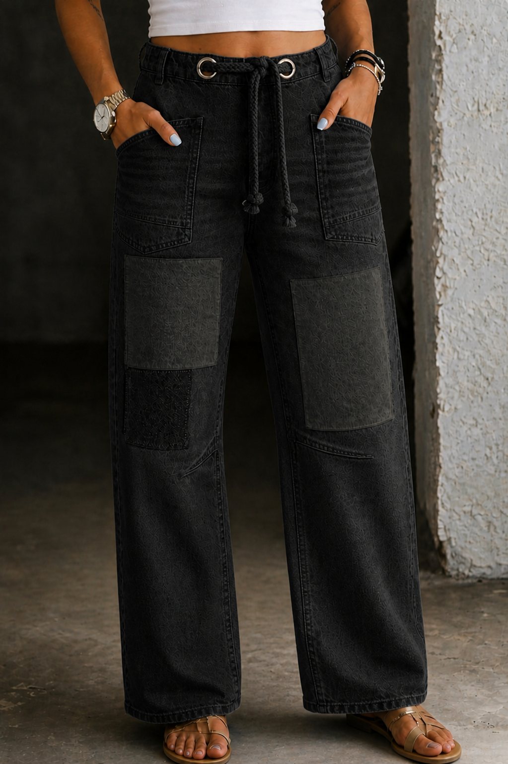Margaret | Jeans mit Taschen im Patchwork-Stil