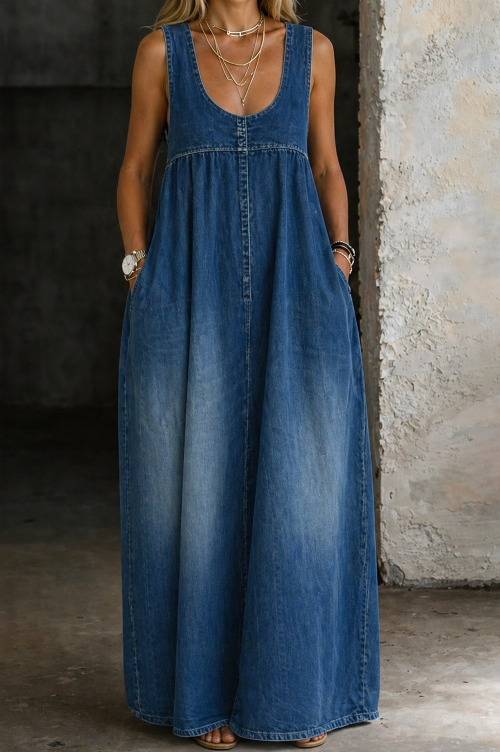 Veronica | Lockeres Denim-Kleid