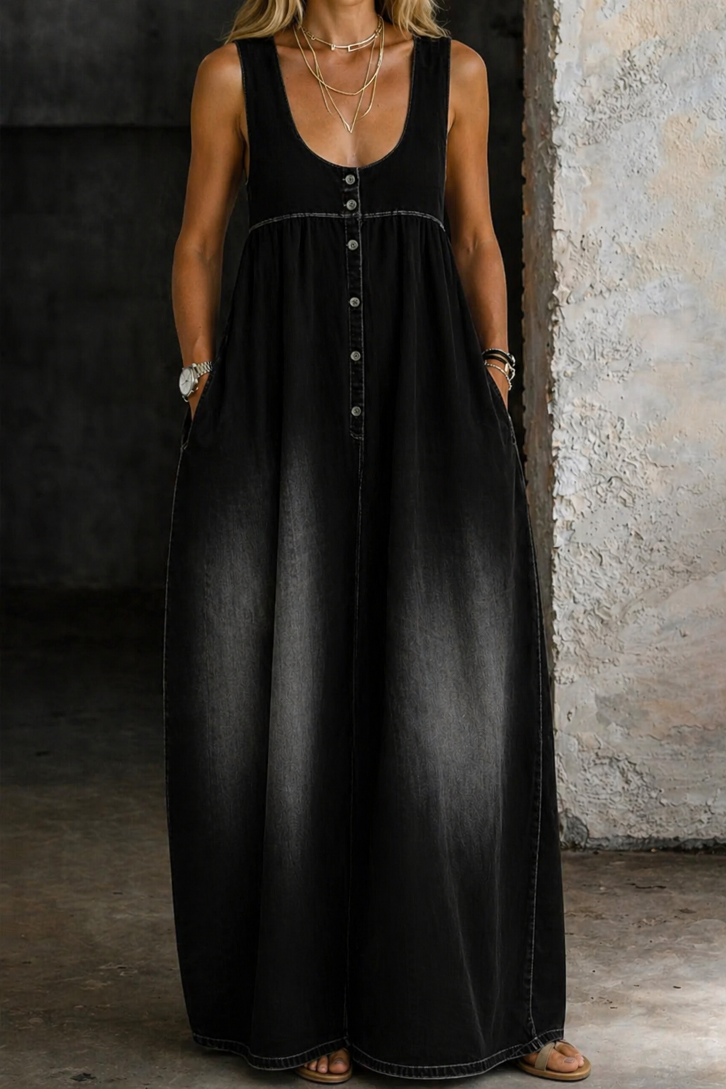 Veronica | Lockeres Denim-Kleid