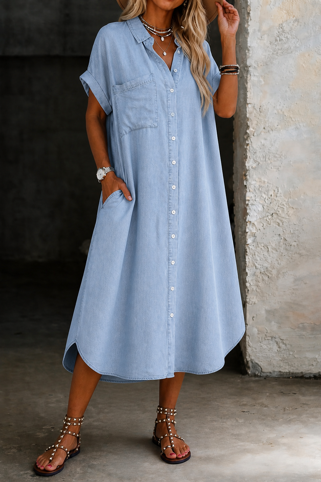 Karen | Leichtes Denim-Hemdkleid