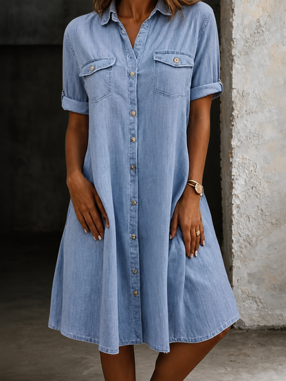 Patricia | Midi Kleid im Denim Casual Stil