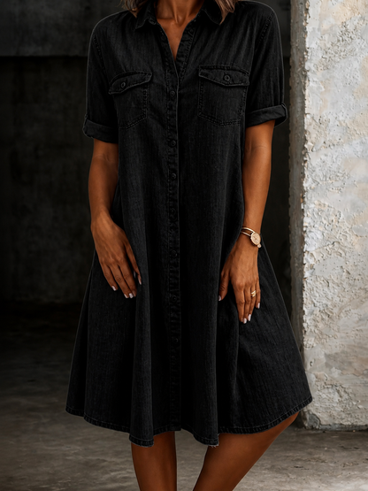 Patricia | Midi Kleid im Denim Casual Stil