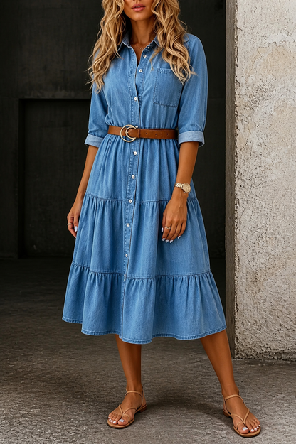 Barbara | Lässiges Elegantes Jeanskleid