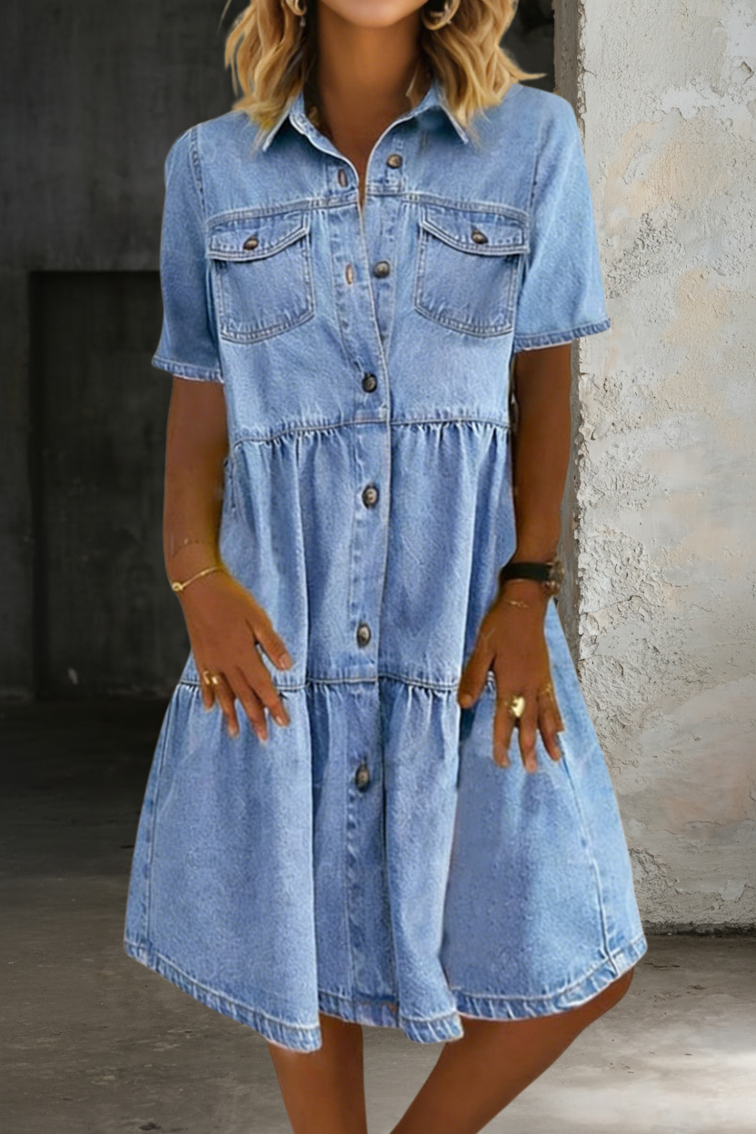 Sophia | Lässiges Elegantes Jeanskleid