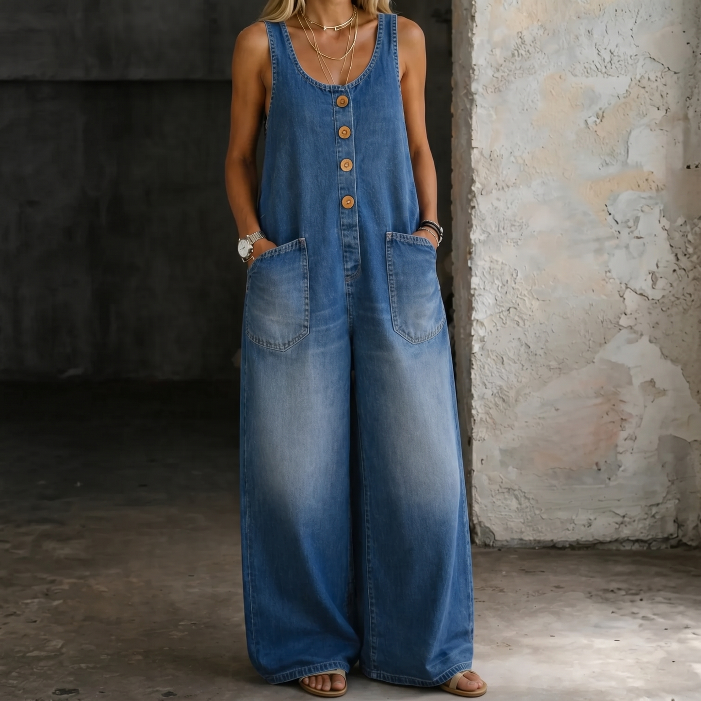 Saylor | Vintage Prane Baumwoll-Latzhose