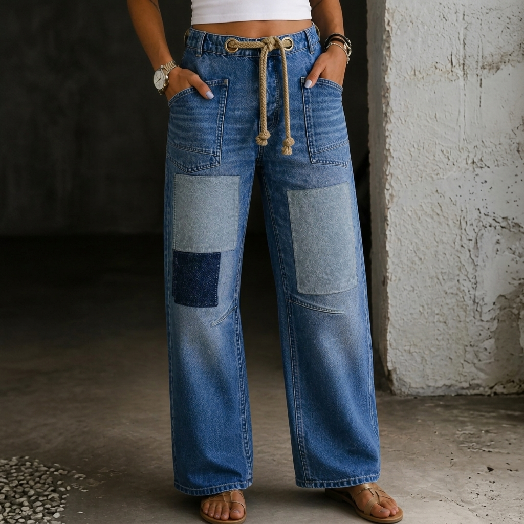 Margaret | Jeans mit Taschen im Patchwork-Stil
