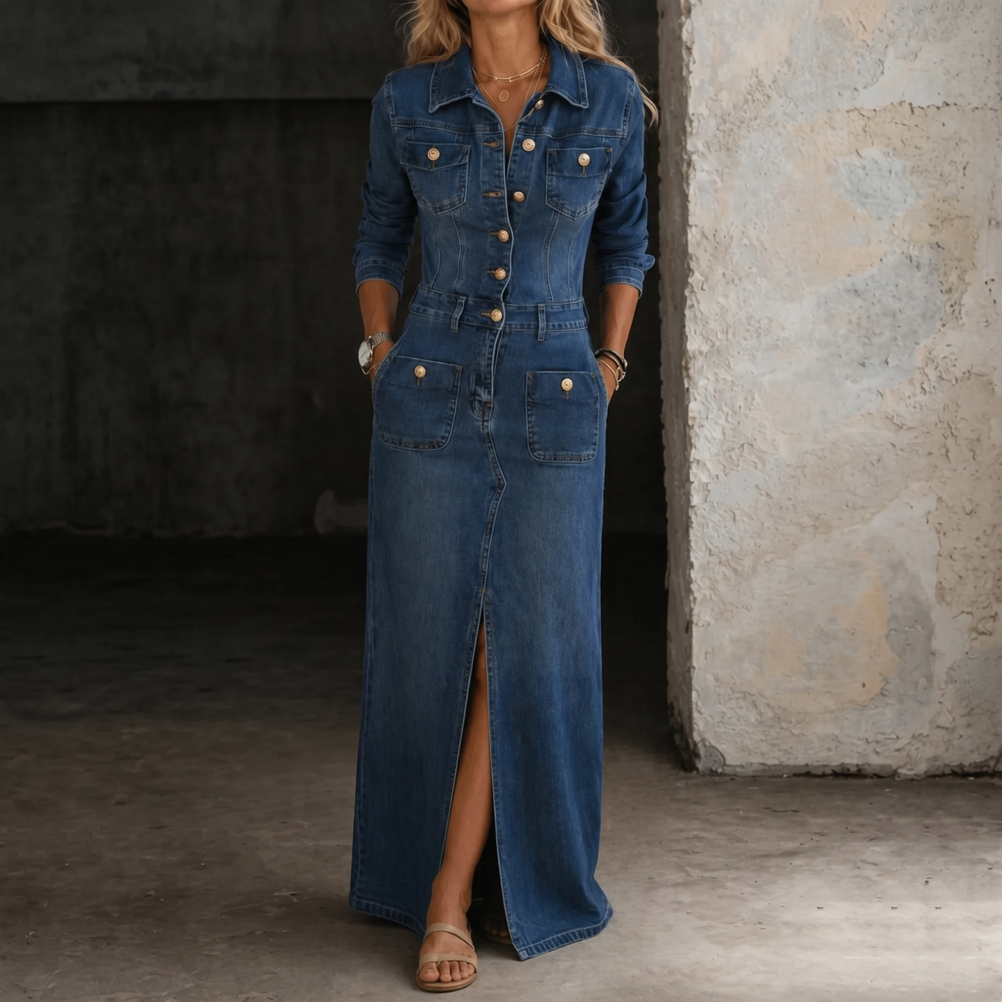 Leila | Klassisches Jeanskleid