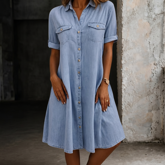 Patricia | Midi Kleid im Denim Casual Stil