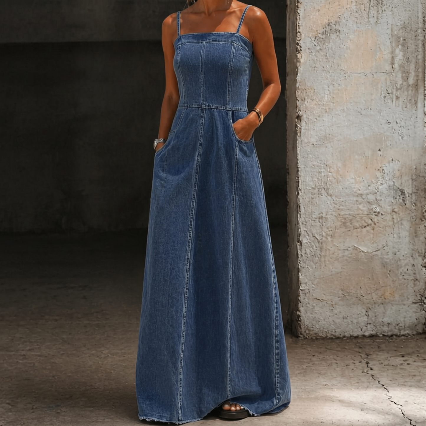 Savannah | Vintage Denim Maxikleid