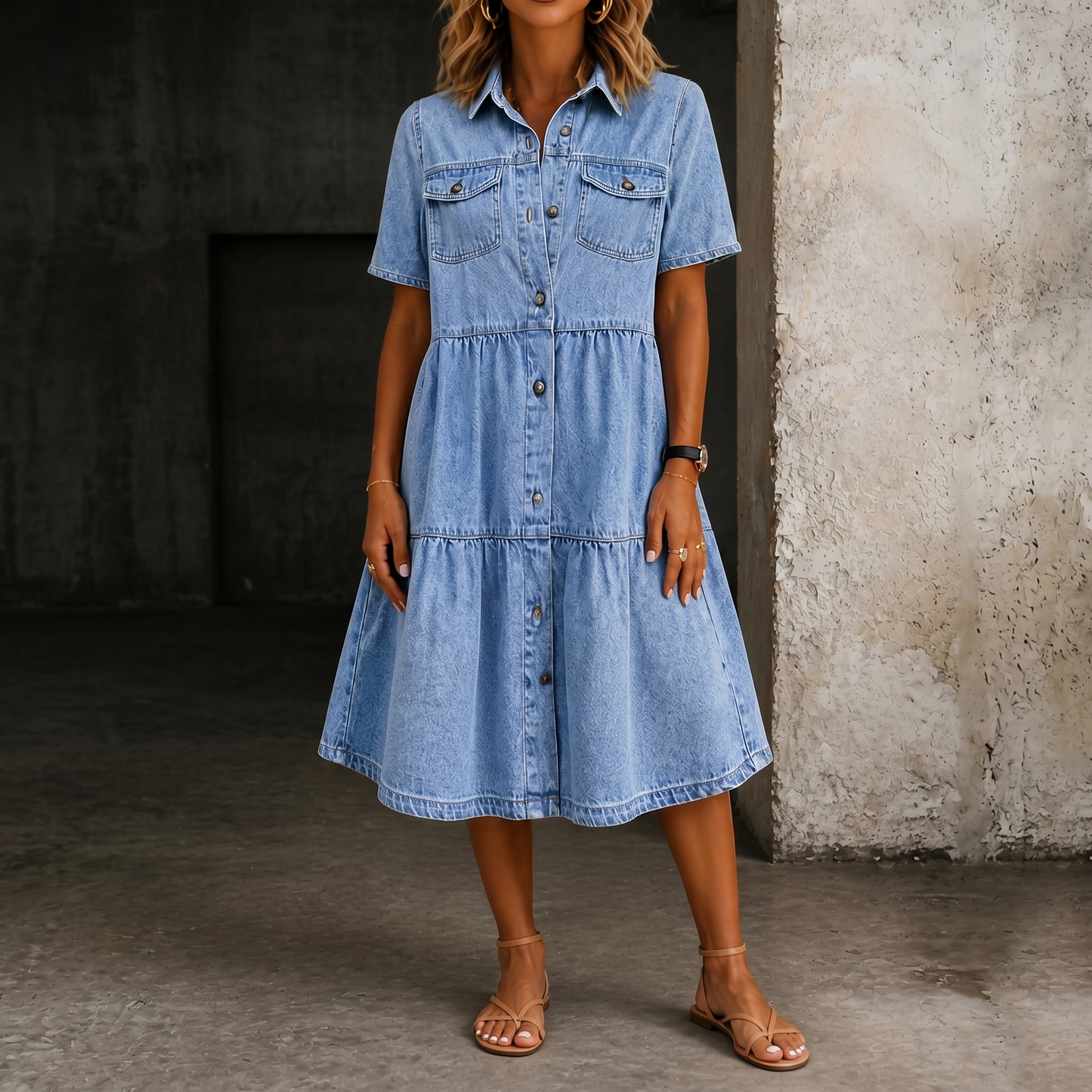 Sophia | Lässiges Elegantes Jeanskleid