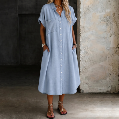 Karen | Leichtes Denim-Hemdkleid
