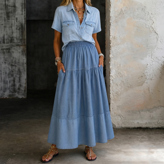 Sarah | Jeansrock mit elastischem Bund