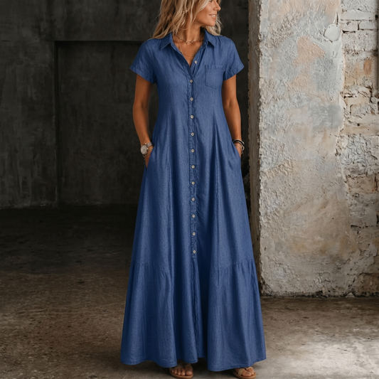 Mandy | Langes Jeanskleid