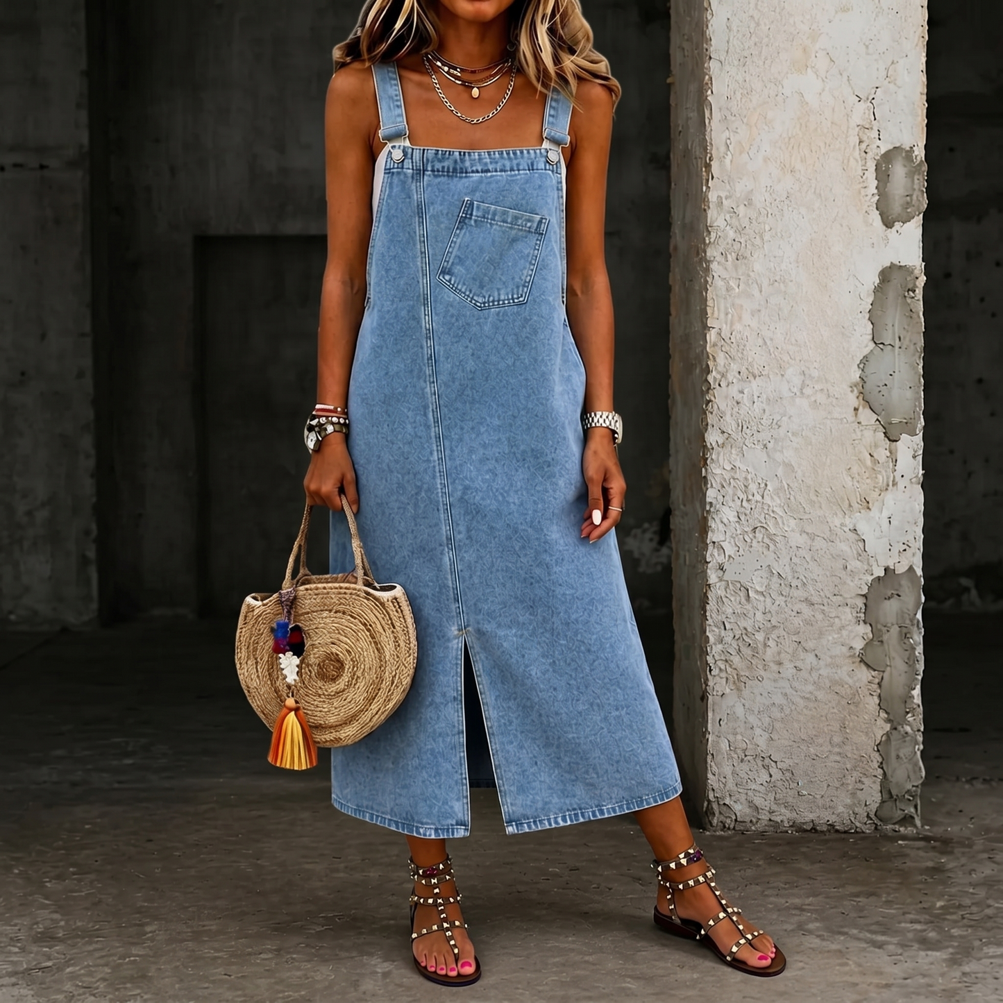 Susan | Lässiges Denim-Jumperkleid