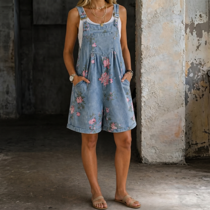 Marvina | Blumen Denim Overall