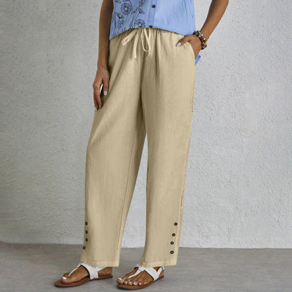 Shania - Relaxed Hose mit Knöpfen