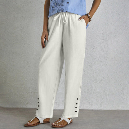 Shania - Relaxed Hose mit Knöpfen