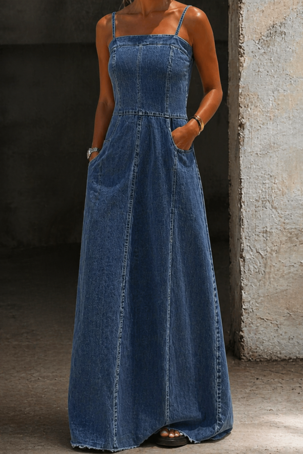 Savannah | Vintage Denim Maxikleid