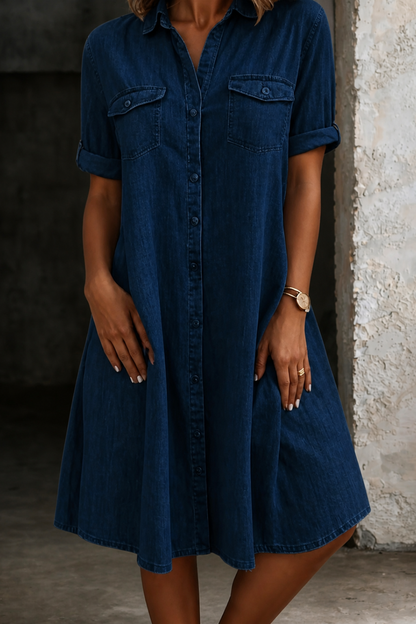 Patricia | Midi Kleid im Denim Casual Stil