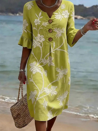 Dahlia | Damen Freizeitkleid mit floralem Muster