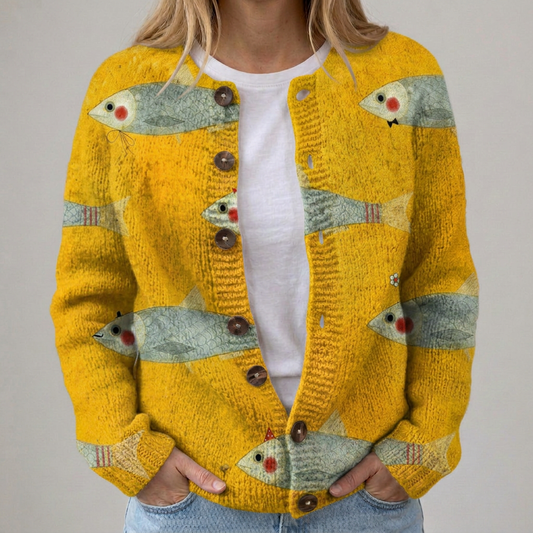 Anouk | Vintage Druck Cardigan Pullover
