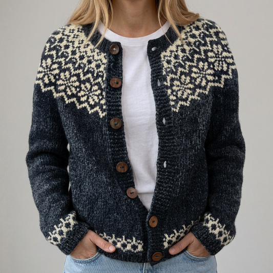 Greta | Herbst Blumen Cardigan