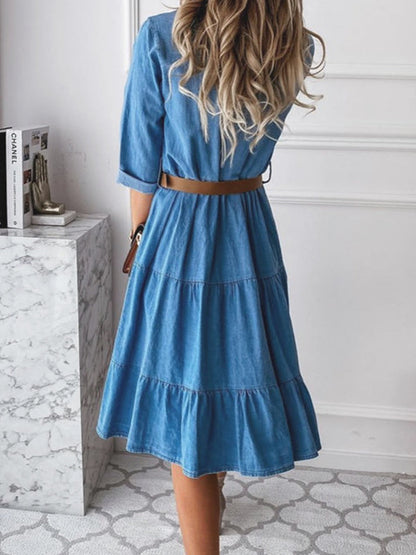 Barbara | Lässiges Elegantes Jeanskleid