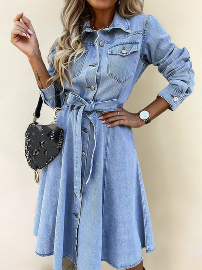 Luna | Jeanskleid mit langen Ärmeln