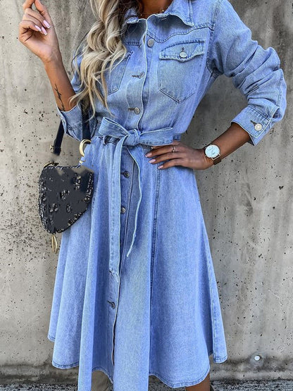 Luna | Jeanskleid mit langen Ärmeln