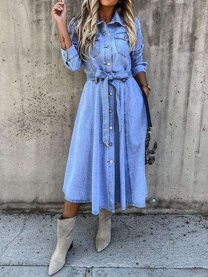 Luna | Jeanskleid mit langen Ärmeln