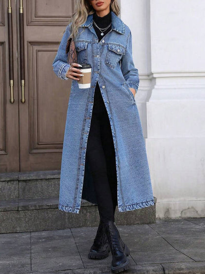 Maya | Stylische Lange Jeansjacke