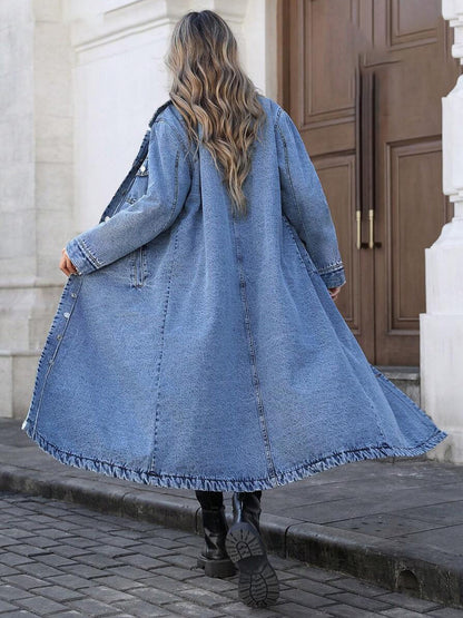 Maya | Stylische Lange Jeansjacke